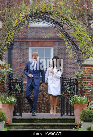 Prince Harry and Meghan Markle officially announce their engagement at Kensington Palace  Featuring: Prince Harry, Meghan Markle Where: London, United Kingdom When: 27 Nov 2017 Credit: John Rainford/WENN.com Stock Photo