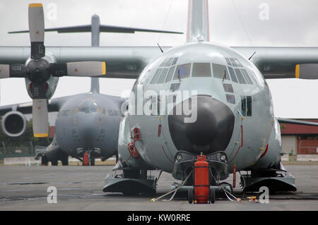 CHRISTCHURCH, NEW ZEALAND, CIRCA 2007: US Airforce Globemaster waits on tarmac at the Deep Freeze Base circa 2007 at Christchurch, New Zealand. Stock Photo