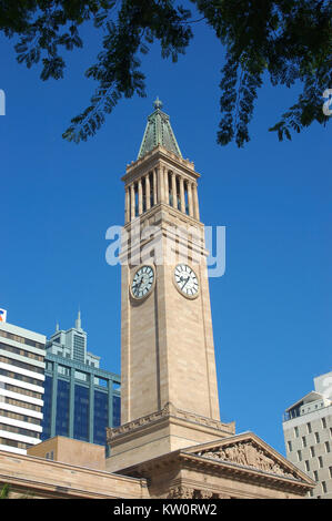 Clock tower of City Hall, Brisbane, Queensland, Australia Stock Photo