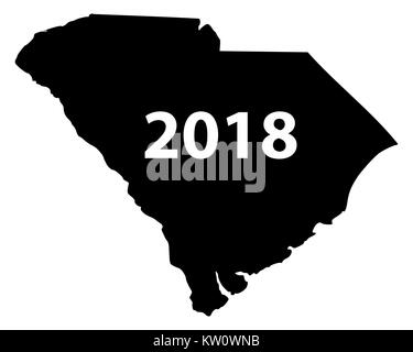 Map of South Carolina 2018 Stock Photo