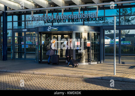 Front entrance to the eurostar Ashford International train station, kent, uk Stock Photo