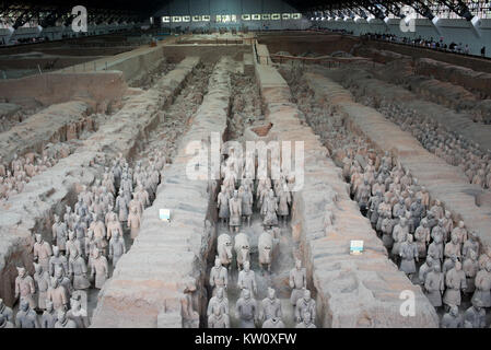 The Qin Tomb Terracotta Warriors and Horses, Xi'an, China Stock Photo