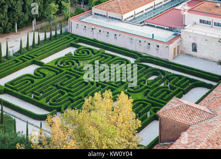 Ornamental garden seen from the bell tower of San Giorgio Maggiore in Venice Stock Photo