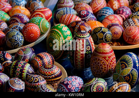 lLausitzer folk art, painted Easter eggs, lLausitzer Volkskunst,  bemalte Ostereier Stock Photo