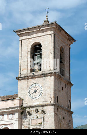 Belfry of Town Hall in Norcia (before earthquake 2016), Umbria, Italy Stock Photo