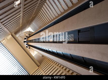 Central elevator tower in the Marriott Marquis hotel, Manhattan, New York City, New York, July, 2016. Stock Photo