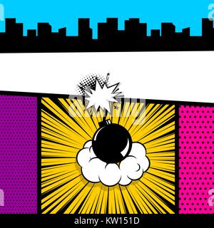 Pop art comic book colored backdrop Stock Vector
