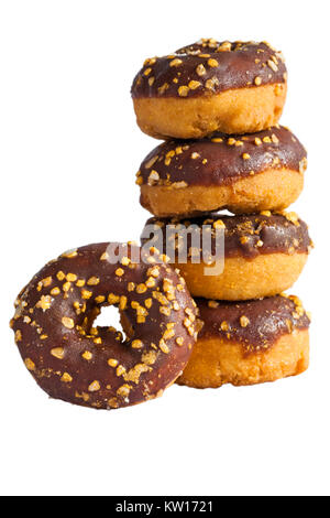 stack of Tesco Festive Mini Doughnuts isolated on white background Stock Photo