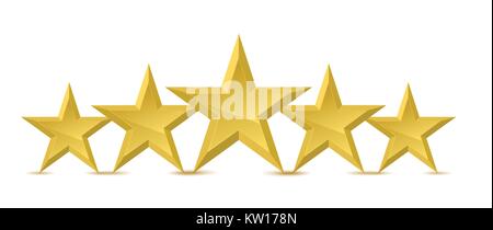 Five golden star Stock Vector