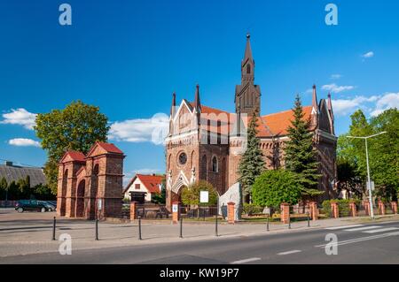 Gothic Church of St. Andrew the Apostle. Konin, Greater Poland Voivodeship, Poland. Stock Photo