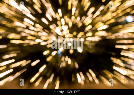 LED lights shooting with slow exposure and zoom magnification. Light points on dark background. Stock Photo