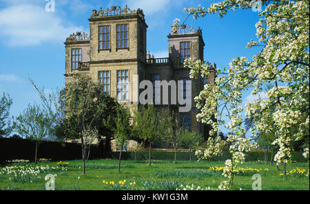 Hardwick Hall in Spring, near Chesterfield, Derbyshire, England,UK. Stock Photo