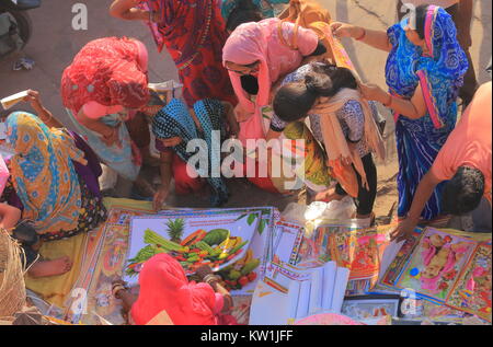 People visit Sardar street market in Jodhpur India. Stock Photo