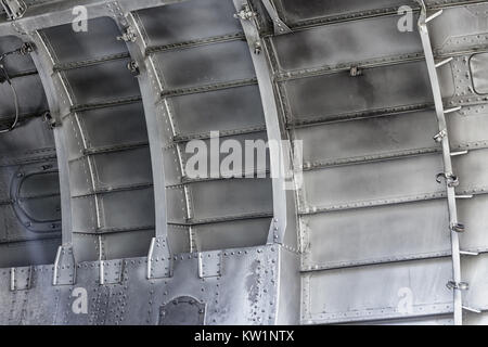 Aircraft fuselage from inside Stock Photo