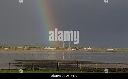 County Down coast, Northern Ireland, UK. 29 December 2017. UK weather - a cold windy day with heavy showers on the County Down coastline of Northern Ireland. Credit: David Hunter/Alamy Live News. Stock Photo