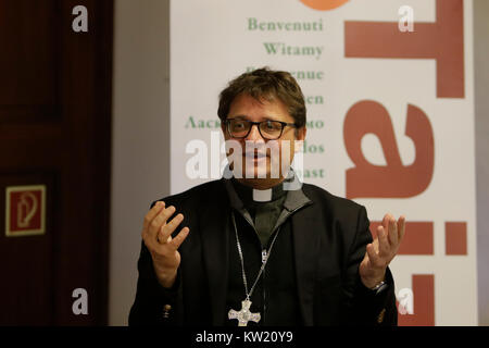 Basel, Switzerland. 29th December 2017. Felix Gmür, the Roman Catholic bishop of Basel is pictured at the press conference. unity also held a press conference with some informations about the meeting. Credit: Michael Debets/Alamy Live News Stock Photo