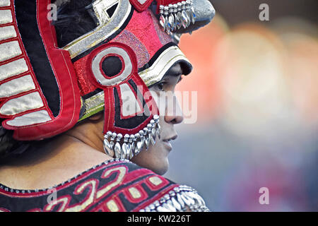 December 23, 2017 - San Diego State Aztec Warrior mascot watches from the sideline during the second quarter of a NCAA college football game against Army in the Lockheed Martin Armed Forces Bowl at Amon G. Carter Stadium in Fort Worth, Texas. Army won 42-35. Austin McAfee/CSM Stock Photo