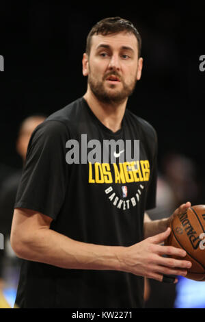 Los Angeles, CA, USA. 29th Dec, 2017. Los Angeles Lakers center Andrew Bogut (66) during shoot around before the Los Angeles Clippers vs Los Angeles Lakers at Staples Center on December 29, 2017. Credit: csm/Alamy Live News Stock Photo