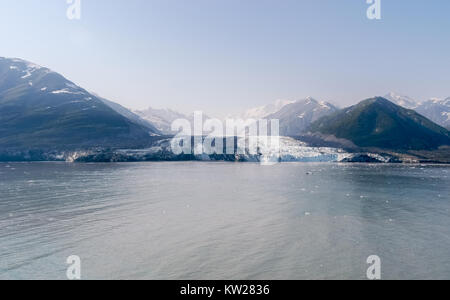 Hubbard Glacier located in eastern Alaska and part of Yukon, Canada, and named after Gardiner Hubbard. Stock Photo