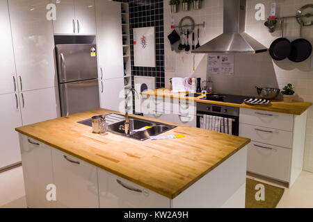 Model Kitchen at Ikea Showroom in Tempe, Sydney, Australia Stock Photo