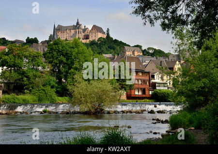 Marburg, landgrave's castle about the Lahn, Landgrafenschloss über der Lahn Stock Photo