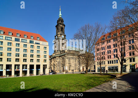 Dresden, cross church, Kreuzkirche Stock Photo