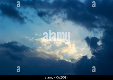 Dark and dramatic storm clouds on sky background Stock Photo