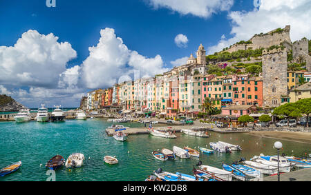 Beautiful fisherman town of Portovenere near Cinque Terre, Liguria, Italy Stock Photo