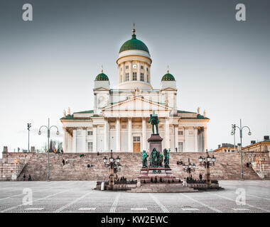 Beautiful view of famous Helsinki Cathedral in beautiful evening light, Helsinki, Finland Stock Photo