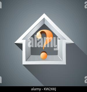 House, question abstract 3d icon. Business infographic. Stock Vector
