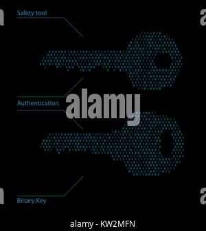 Binary Code Password, Safety Tool Stock Vector