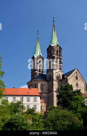 West towers of the cathedral Saint Peter and Georg in Bamberg, Bamberg, Westtuerme des Dom St Peter und Georg in Bamberg