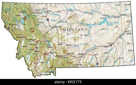 Karte von Montana Stock Photo - Alamy