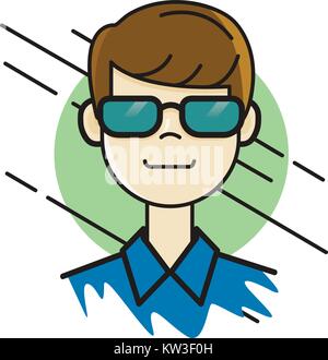 Man in sunglasses portrait. person avatar design,vector illustration eps10 graphic Stock Vector
