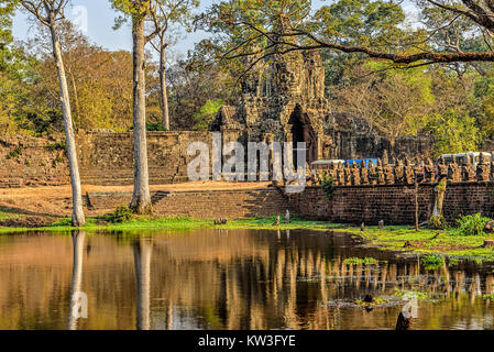 Entrance to the Angkor Archeological Park in Seam Reap Cambodia Stock Photo