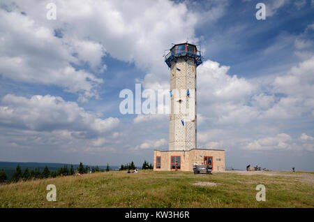 View plateau of the snowy head, Thuringian wood, Aussichtsplateau des Schneekopf, Thueringer Wald Stock Photo