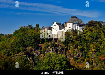 The middle Erzgebirge, castle Cloud stone about the Zschopautal, Mittleres Erzgebirge, Schloss Wolkenstein über dem Zschopautal Stock Photo