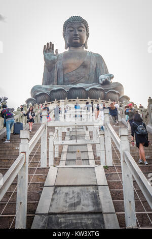 hong kong big buddha in lantau island near ngoing ping Stock Photo