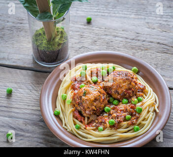 Turkey meatballs with pasta Stock Photo