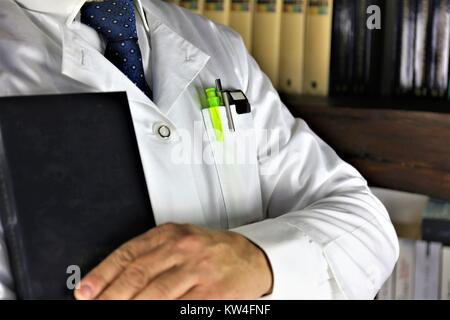 An concept Image of a doctor in a libary Stock Photo