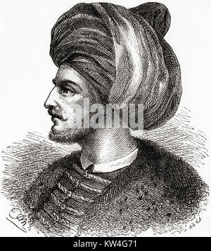 Mehmed II, aka Mehmed the Conqueror, 1432-1481.  Ottoman Sultan.  From Ward and Lock's Illustrated History of the World, published c.1882. Stock Photo