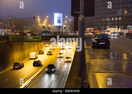 Six people died in a road traffic accident in Lee Bank underpass on a Sunday morning. The road was re-opened the next day Stock Photo