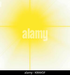 yellow watercolor light spot pattern with rays, vector Illustration Stock Vector