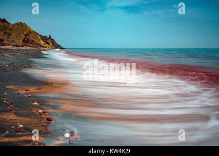 Red coast in hormuz island,southern iran Stock Photo