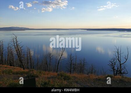 Yellowstone Lake as seen from the Lake Butte Overlook, Yellowstone National Park, Wyoming, July, 2015. Image courtesy Diane Renkin/Yellowstone National Park. Stock Photo