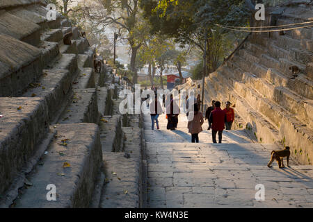 People inside Pashupatinath Temple in Kathmandu, Nepal Stock Photo