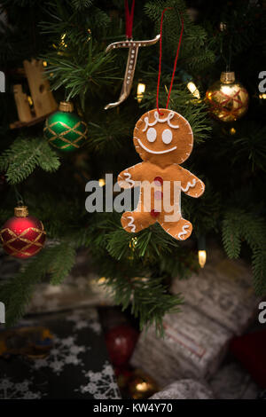 gingerbread man christmas tree ornament Stock Photo