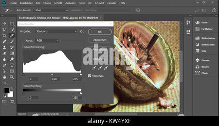 This is a screenshot captured within Adobe Photoshop, a graphic design and image editing software. It likely shows an ongoing project or editing process involving layers, tools, and image manipulation within the application interface. Stock Photo