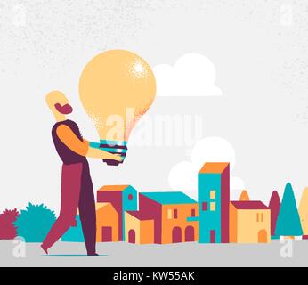 man bring great idea for the city Stock Vector