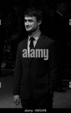 London, UK, 17th October 2013. ( Image digitally altered to monochrome ) Daniel Radcliffe attends the Kill Your Darlings screening during the 57th BFI Film Festival at Odeon West End in London Stock Photo